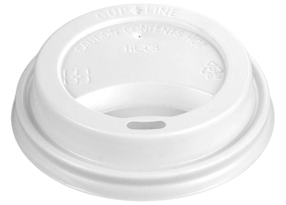 80MM PS WHITE LID - HOLE (1K)