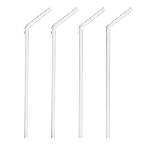6mm Flex WHITE Straw (40)