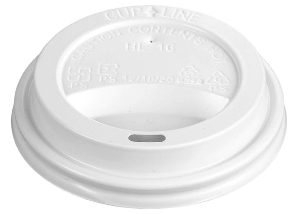 90MM PS WHITE LID - HOLE (1K)